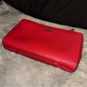 Pink Coach Double Zip Travel Organizer